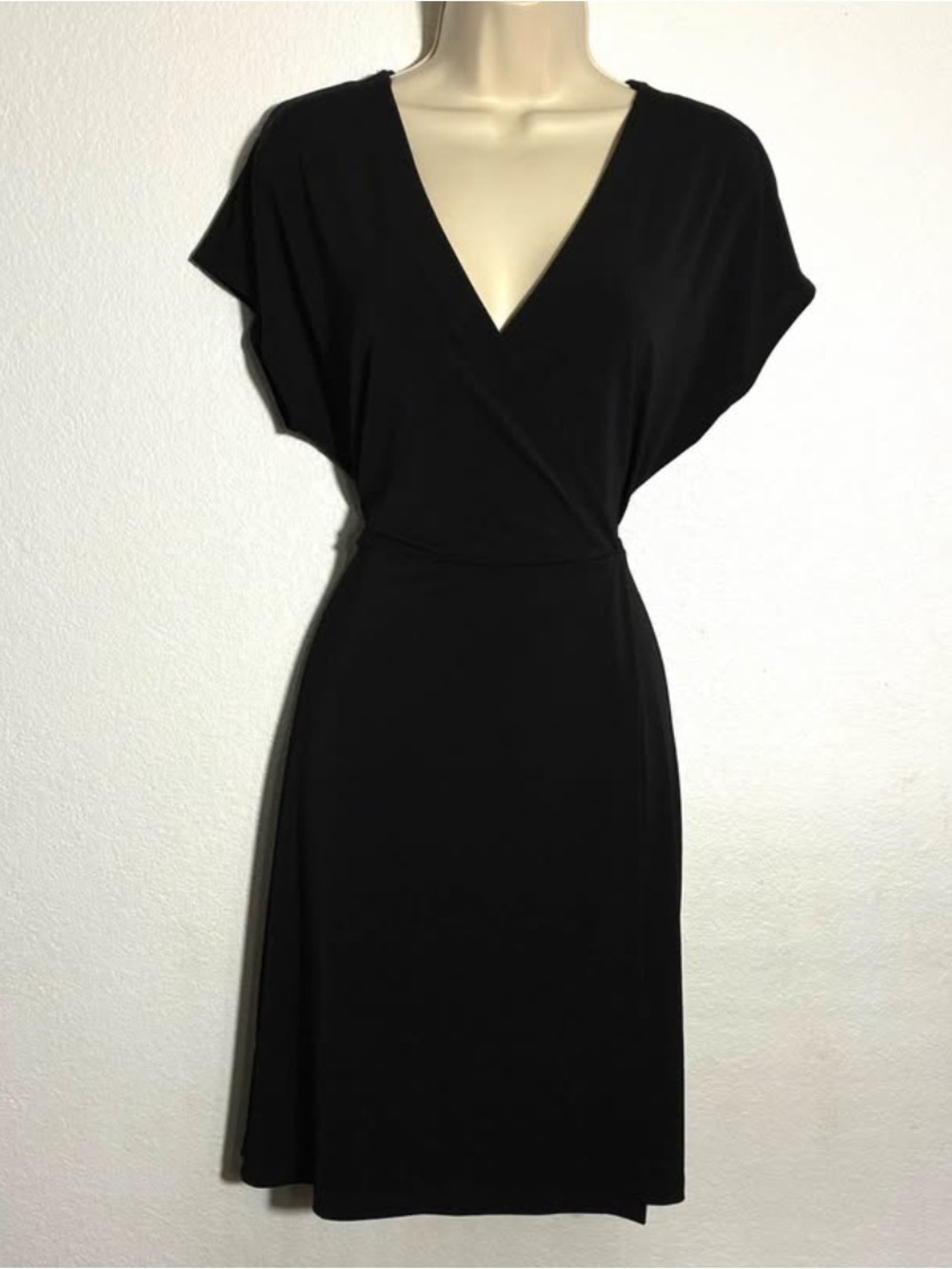 Nine West Black Surplice V-Neck Dress Size Medium